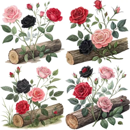 Art Joy Print Rose Log Clipart