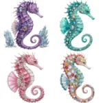 Art Joy Print Jeweled Seahorse Clipart