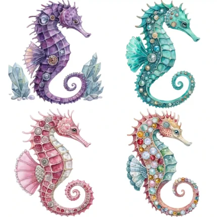 Art Joy Print Jeweled Seahorse Clipart