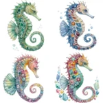 Art Joy Print Jeweled Seahorse Clipart