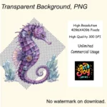 Jeweled Seahorse Clipart Bundle Ocean Seahorse PNG Pack, Coastal Sea Life Clipart Digital Download - Image 6