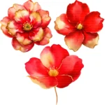 ArtJoyPrint Minimal Red Flower Clipart