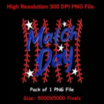 Match Day PNG Baseball Game Day Shirt PNG with Red Blue Stars and Stitching Sublimation Design Digital Download - Image 5