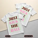 Art Joy Print Just Kick The Ball Stripes Shirt PNG