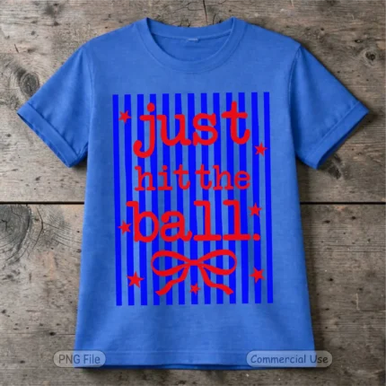 Art Joy Print Just Hit The Ball Blue Stripes Shirt PNG