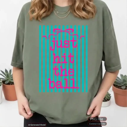 Art Joy Print Just Hit The Ball Stripes Shirt PNG