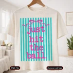 Art Joy Print Just Hit The Ball Stripes Shirt PNG