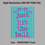 Just Hit The Ball Stripes Shirt PNG Preppy Soccer Typography Stripe Game Day Shirt Design Digital Download - Image 6