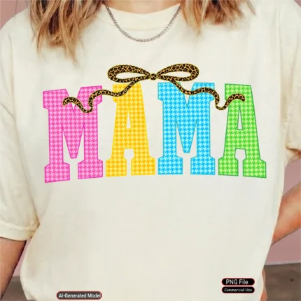 Art Joy Print Houndstooth Mama PNG