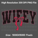 Wifey Shirt PNG Pink Polka Dot Varsity Design with Bow Sublimation PNG Digital Download - Image 8