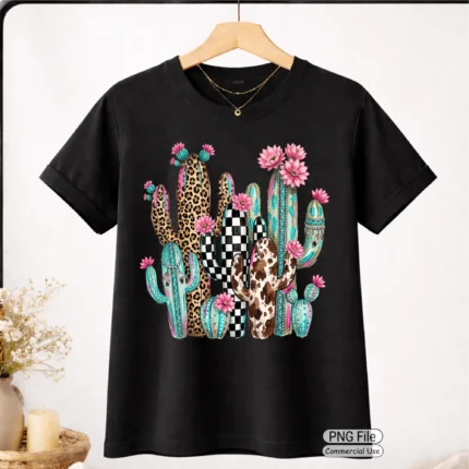 Art Joy Print Western Cactus Shirt PNG