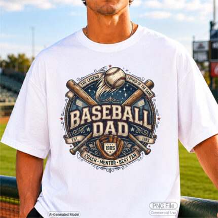 Art Joy Print Baseball Dad Shirt PNG