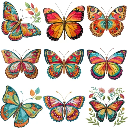 ArtJoyPrint Embroidery Butterfly Clipart