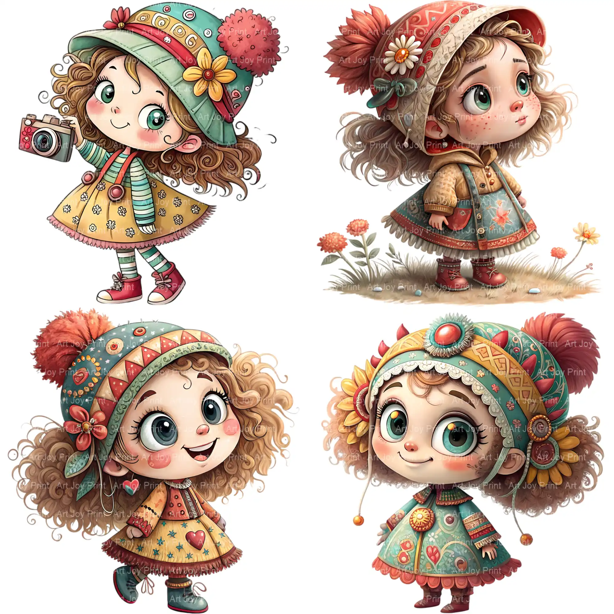 ArtJoyPrint Autumn Girl Clipart