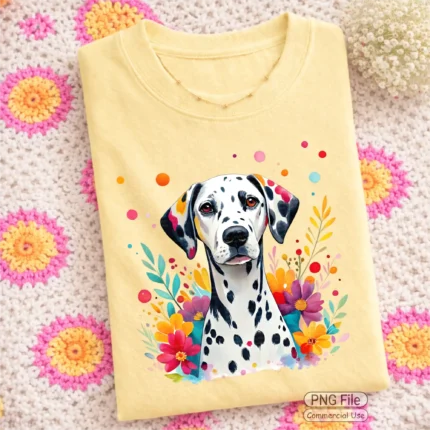 Art Joy Print Dalmatian Floral PNG